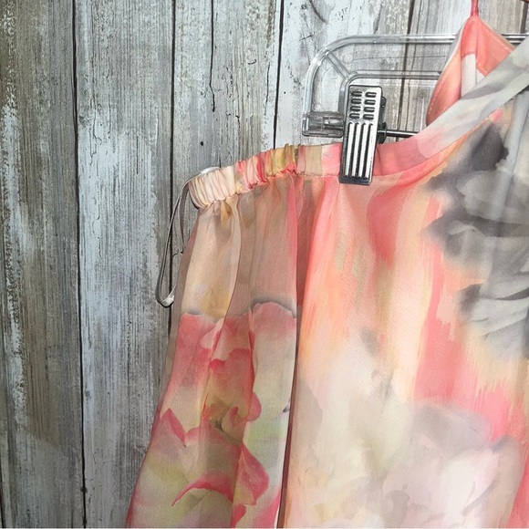 White House Black Market Watercolor Cold Shoulder Blouse - Picture 5 of 8